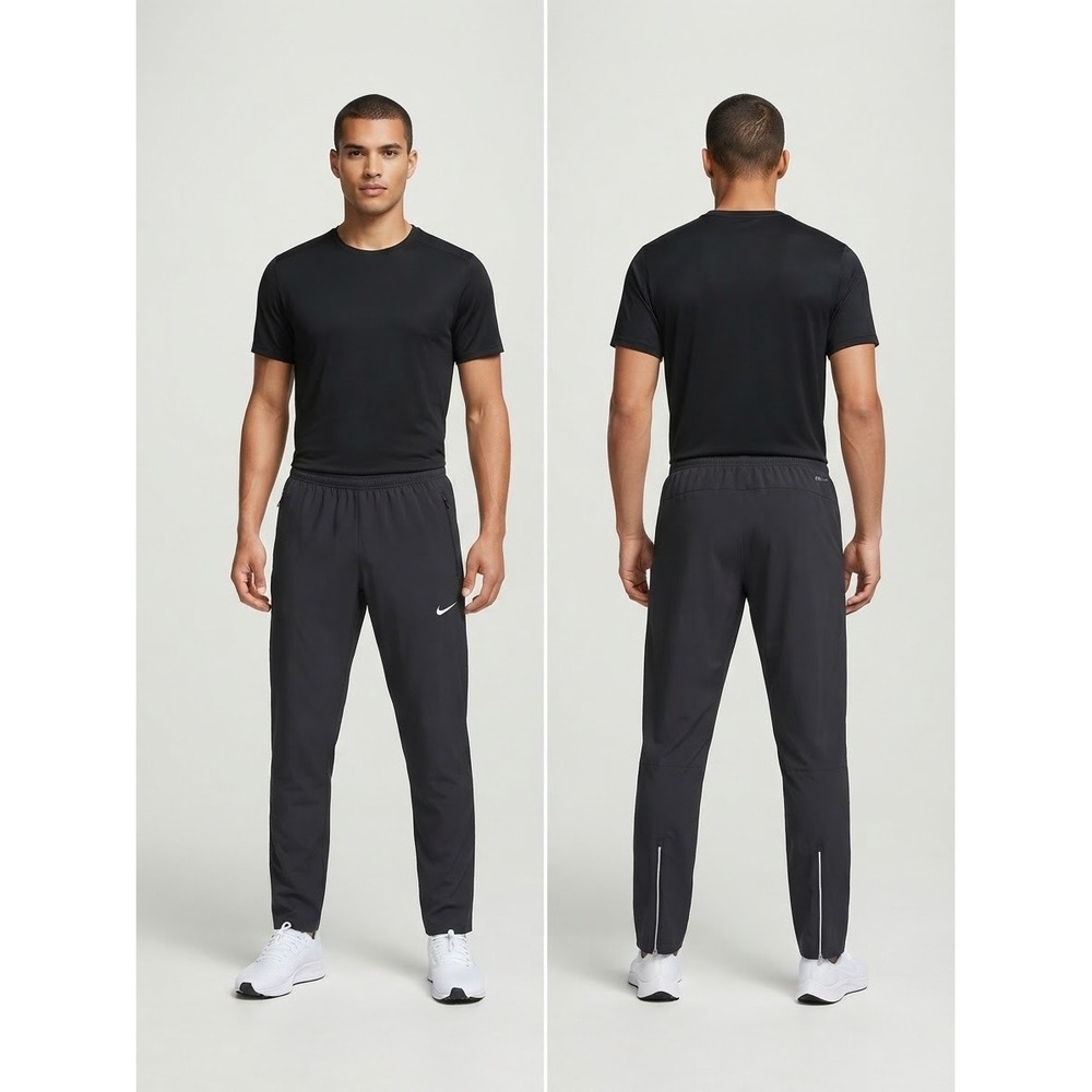 Nike Dri-FIT Mens Running Pants Black Track Training Trousers 576557-010 Large